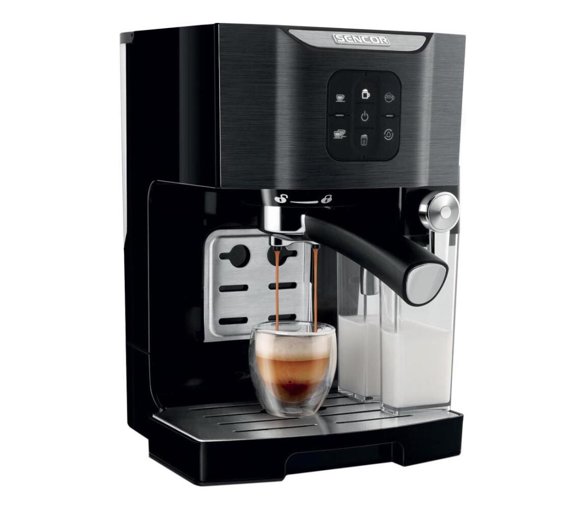 Sencor - Pákový kávovar espresso 1450W/230V černá/matný chrom 41008783