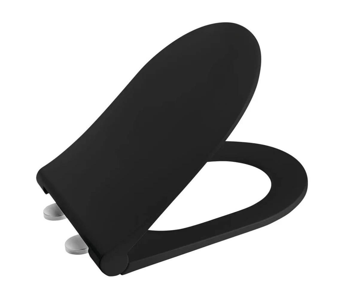 Sapho - Záchodové prkénko SoftClose AVVA SLIM matná černá 100787-110