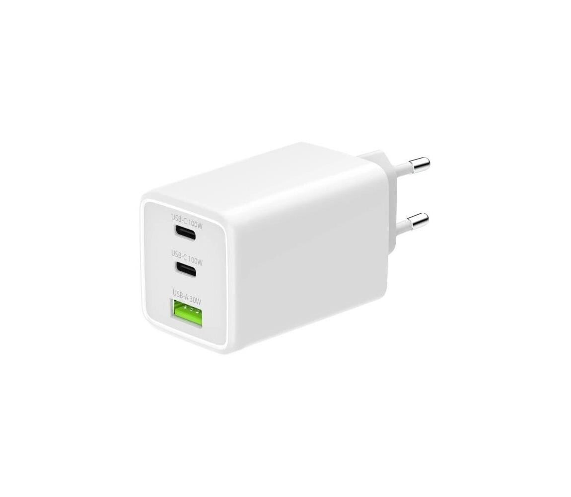 Winner Group - Nabíjecí adaptér GaN 1xUSB-A + 2xUSB-C 100W bílá WINSITGAN100