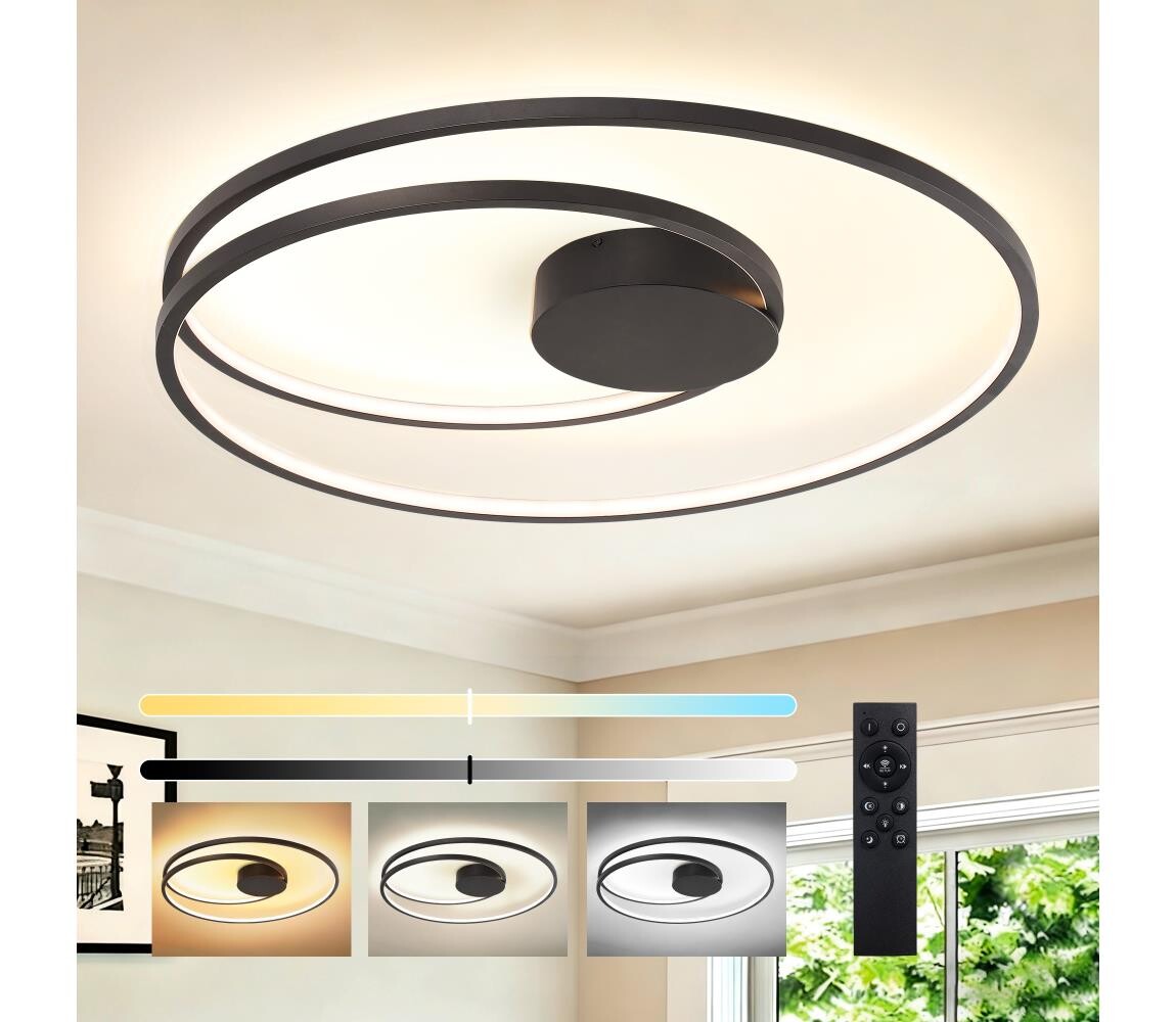 Brilagi- LED Stmívat. stropní svítidlo TWISTER LED/105W/230V pr.100 cm černá+DO BRI492