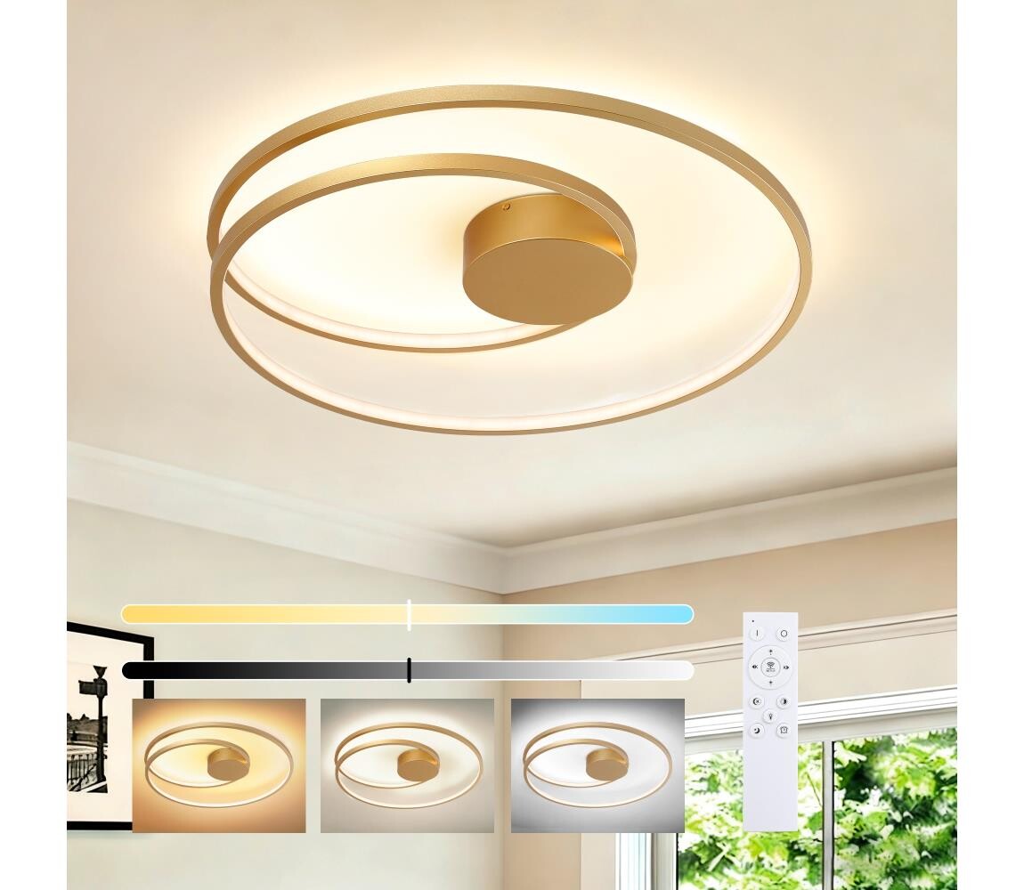 Brilagi- LED Stmívat. stropní svítidlo TWISTER LED/75W/230V pr. 70 cm zlatá +DO BRI495