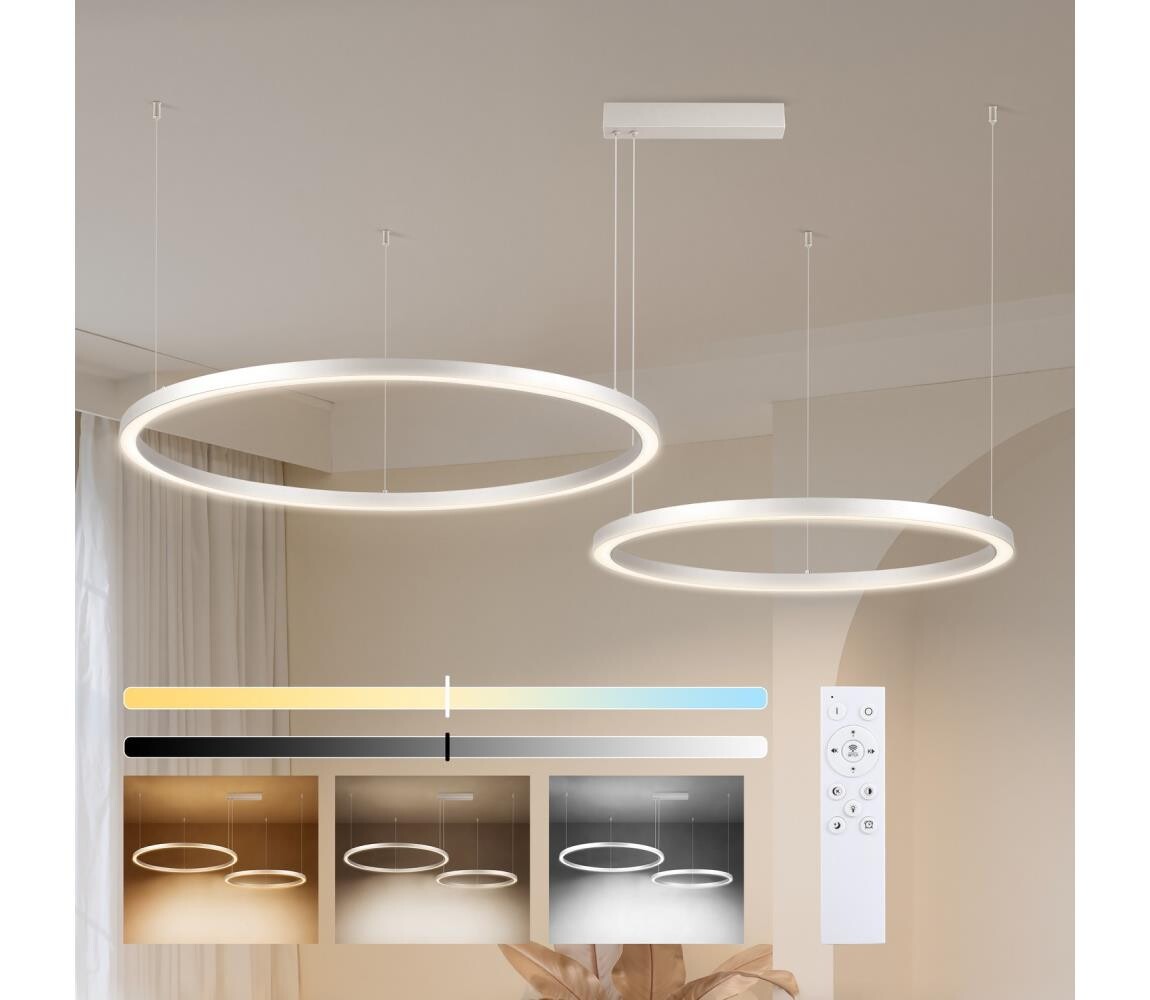 Brilagi - LED Stmívatelný lustr na lanku PORTOFINO LED/98W/230V stříbrná + DO BRI517