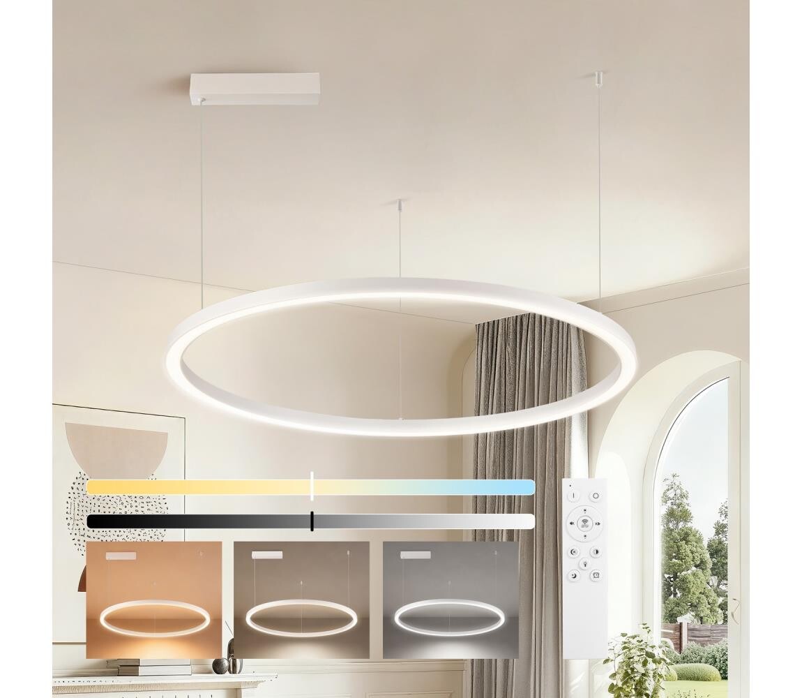 Brilagi - LED Stmívat. lustr na lanku PORTOFINO LED/60W/230V pr. 80 cm bílá +DO BRI508