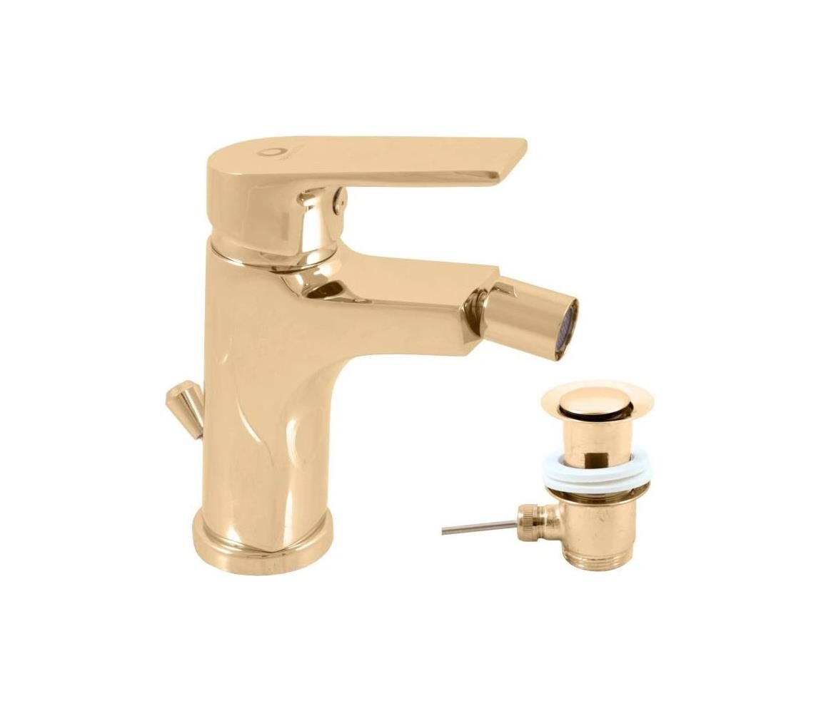 RAV Slezák CO145.0KZ - Bidetová baterie + výpusť COLORADO 14,3 cm lesklá zlatá CO145.0KZ