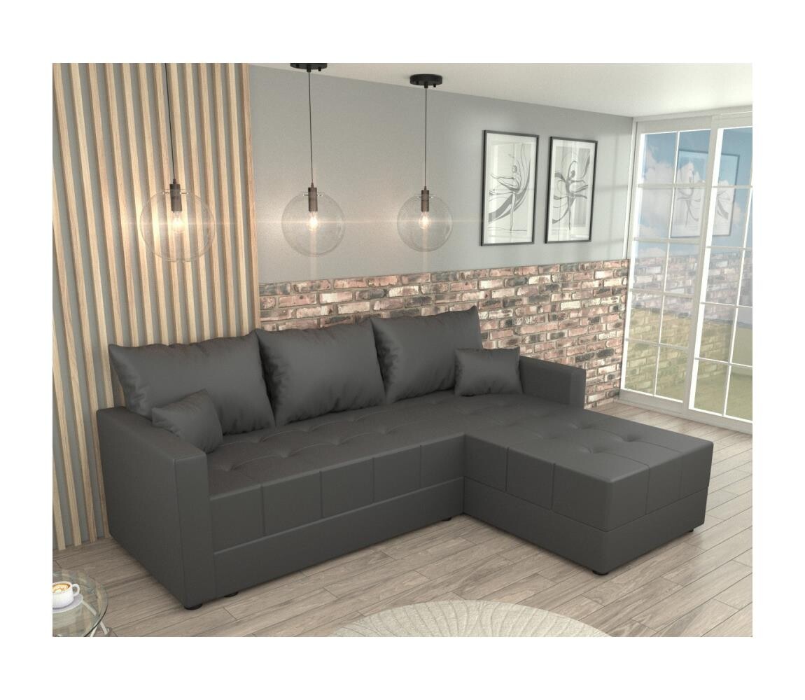 Univerzální rohová rozkládací sedací souprava do L DUBLIN šedá 151101250180