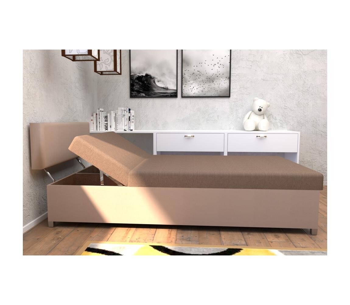 Čalouněná válenda s poloh. a úlož. prostorem DALLAS 108x205 cm hnědá/tmavě hnědá 151101250240