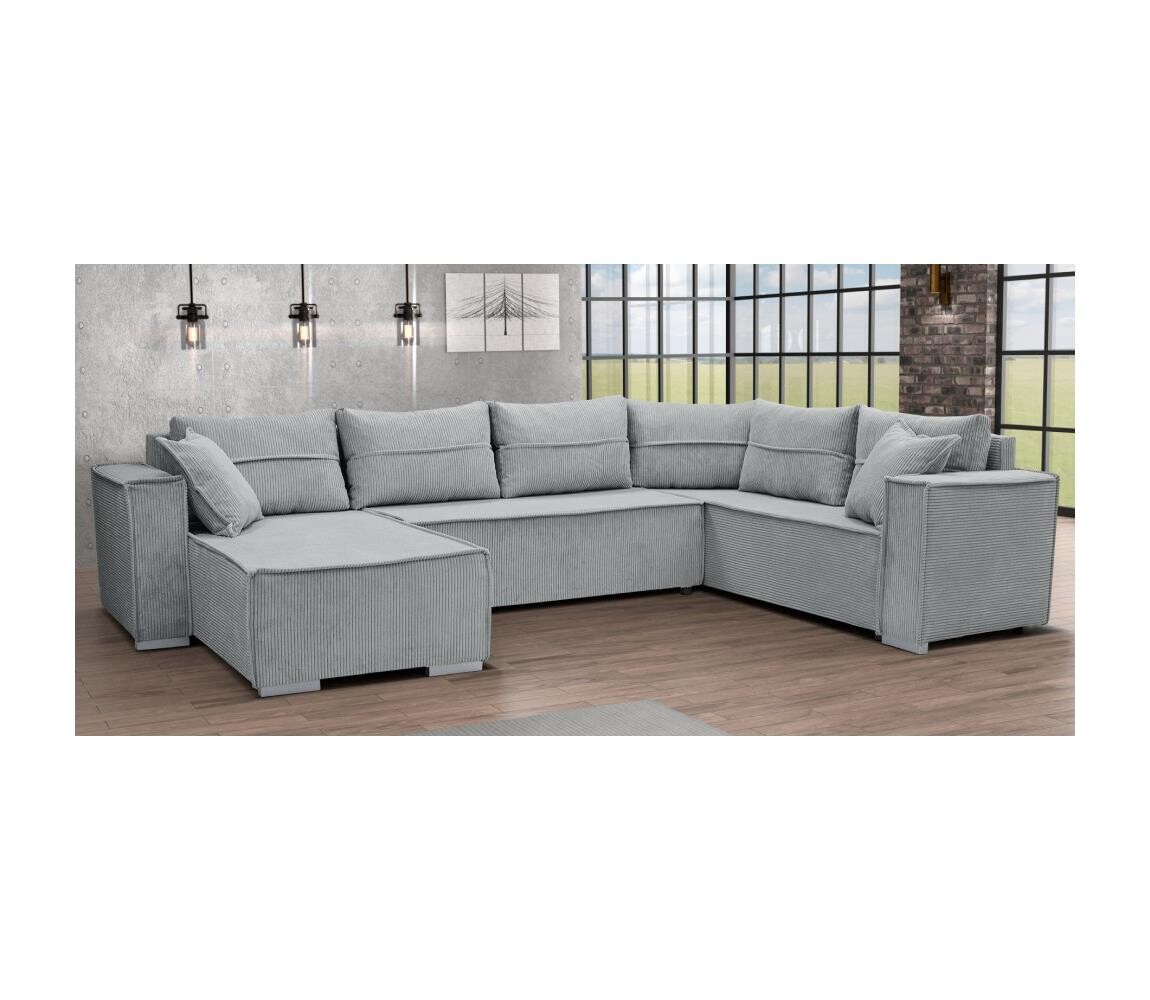 Univerzální rohová rozkládací sedací souprava do U LONDON šedá 151101250290