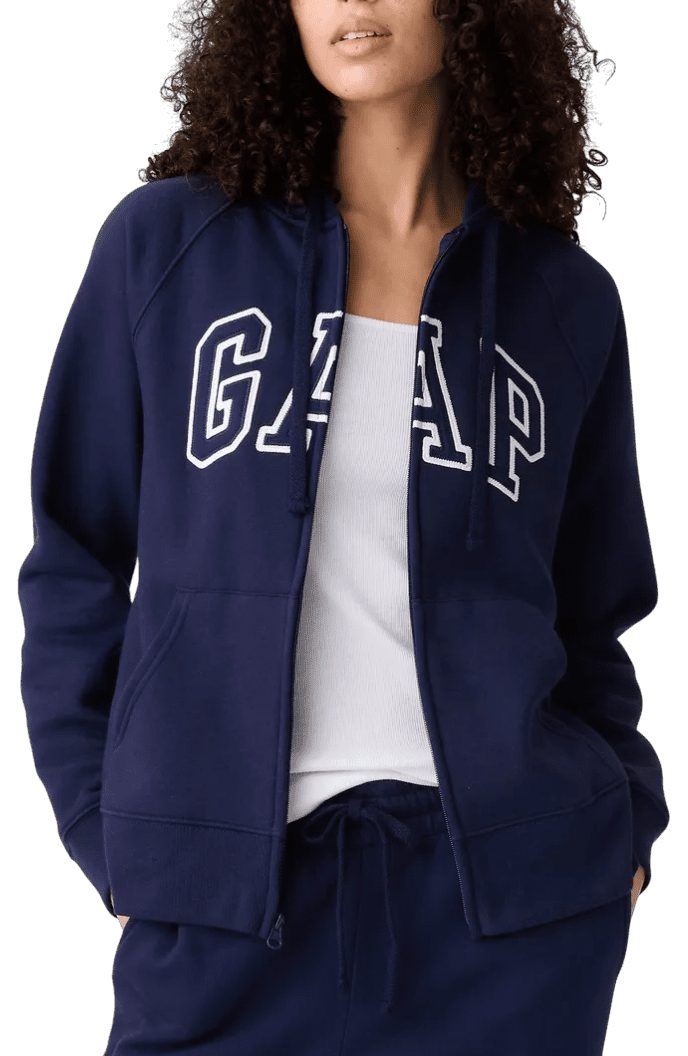 Mikina s kapucí GAP GAP Logo Heritage Fullzip
