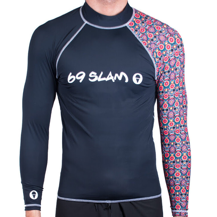 Pánské tričko 69SLAM flower skulls long  M