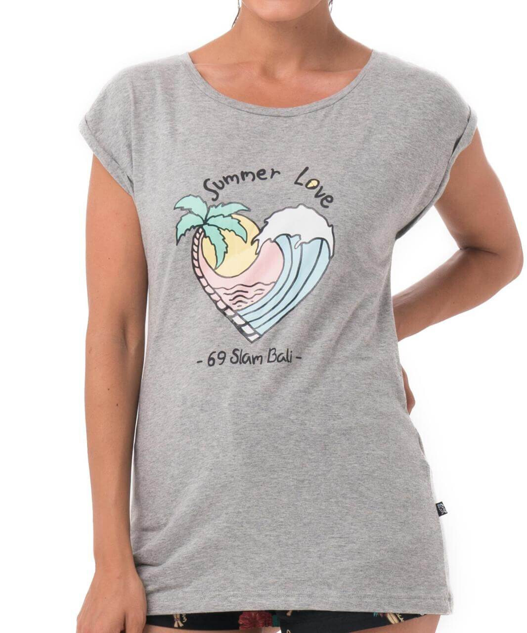 Dámské tričko 69SLAM SUMMER LOVE GREY ELISA (GTKMER-GY) L