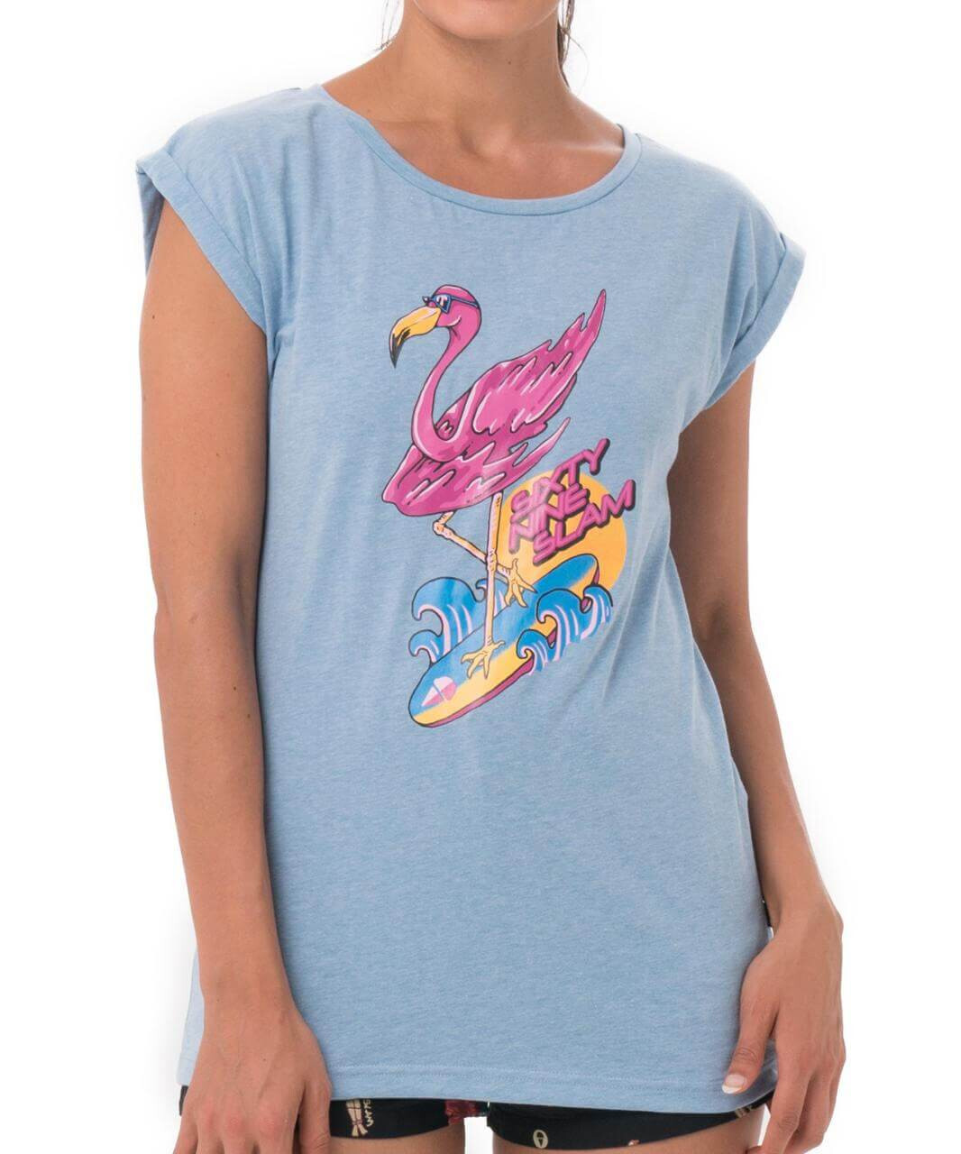 Dámské tričko 69SLAM VACAY GO! BLUE MELANGE ELISA (GTKVCY-BM) L