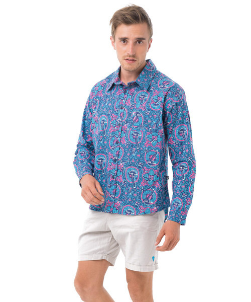 Pánská košile 69SLAM TRIPPY MUSHROOM LONG (MSLTRS-NV) L