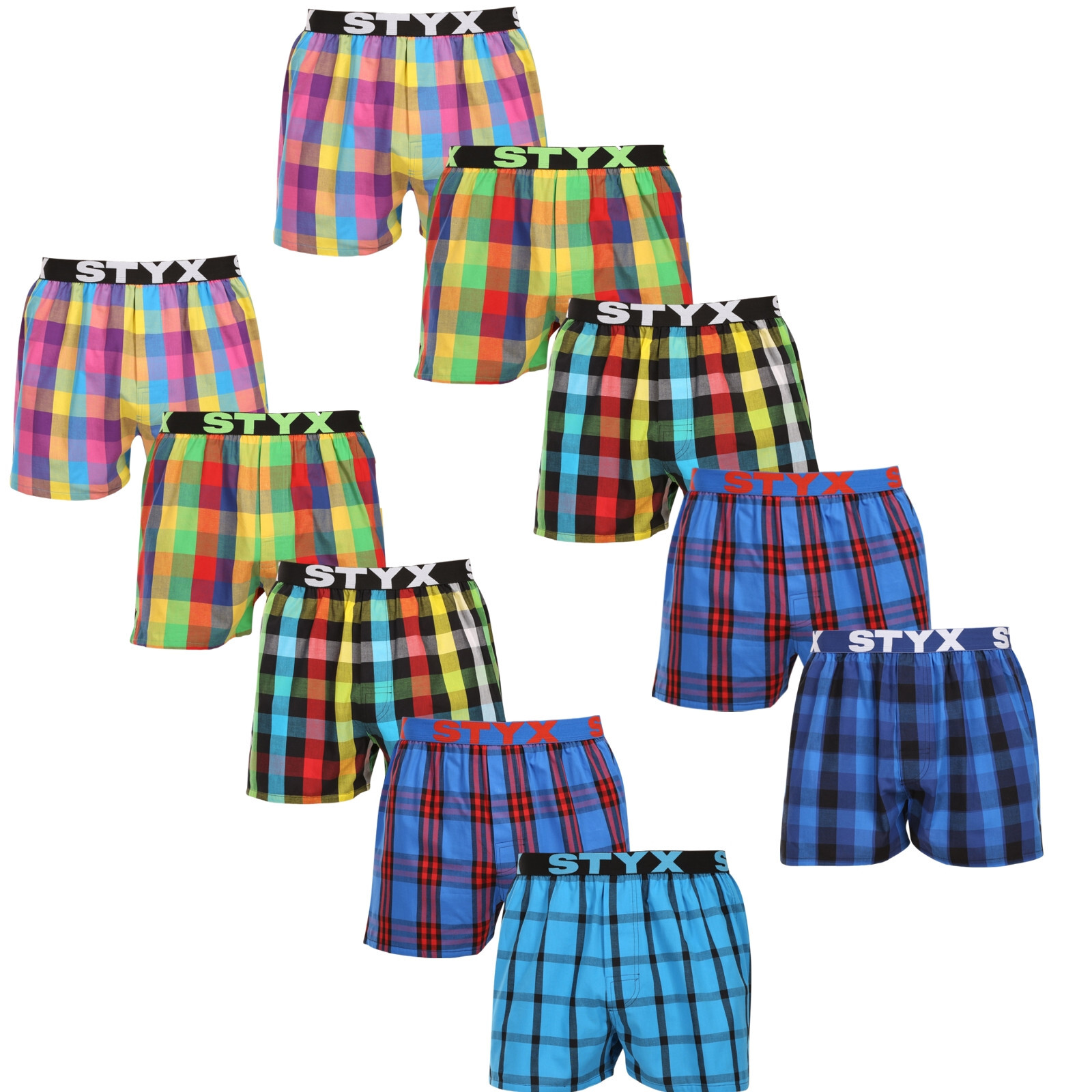 10PACK pánské trenky Styx sportovní guma vícebarevné (10B0106) XL, trenýrky