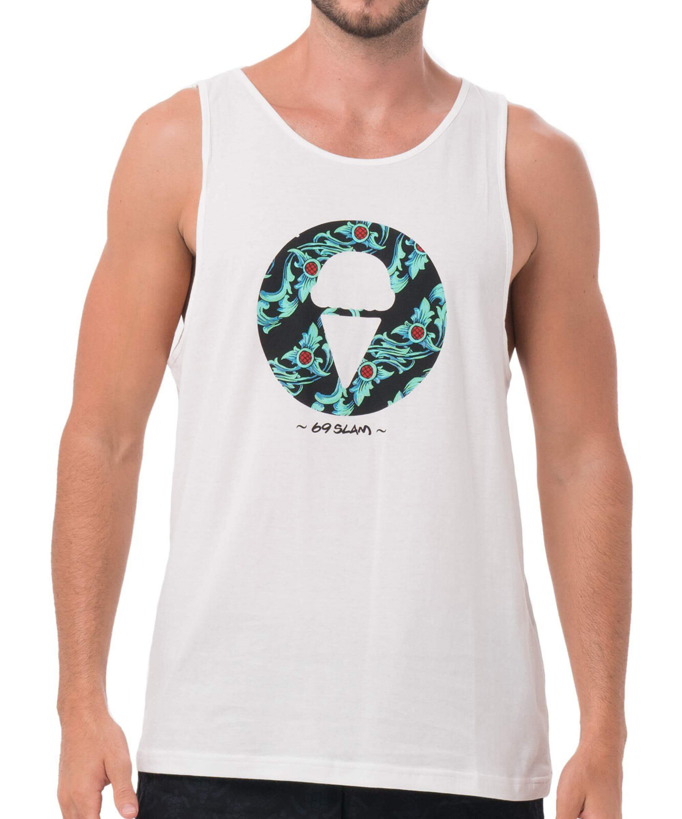 Pánské tílko 69SLAM GREEN ICE WHITE (MSNNIC-WH) L