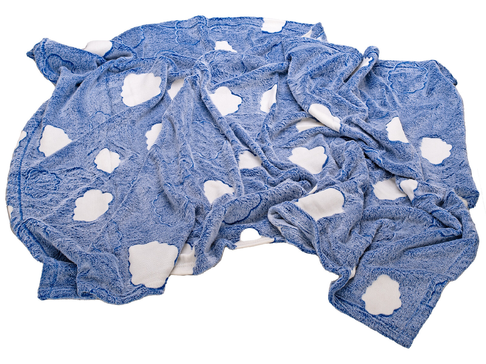 Mikro Trading a.s. Deka mikroflanel 100x150 modrá s obláčky, svítící ve tmě