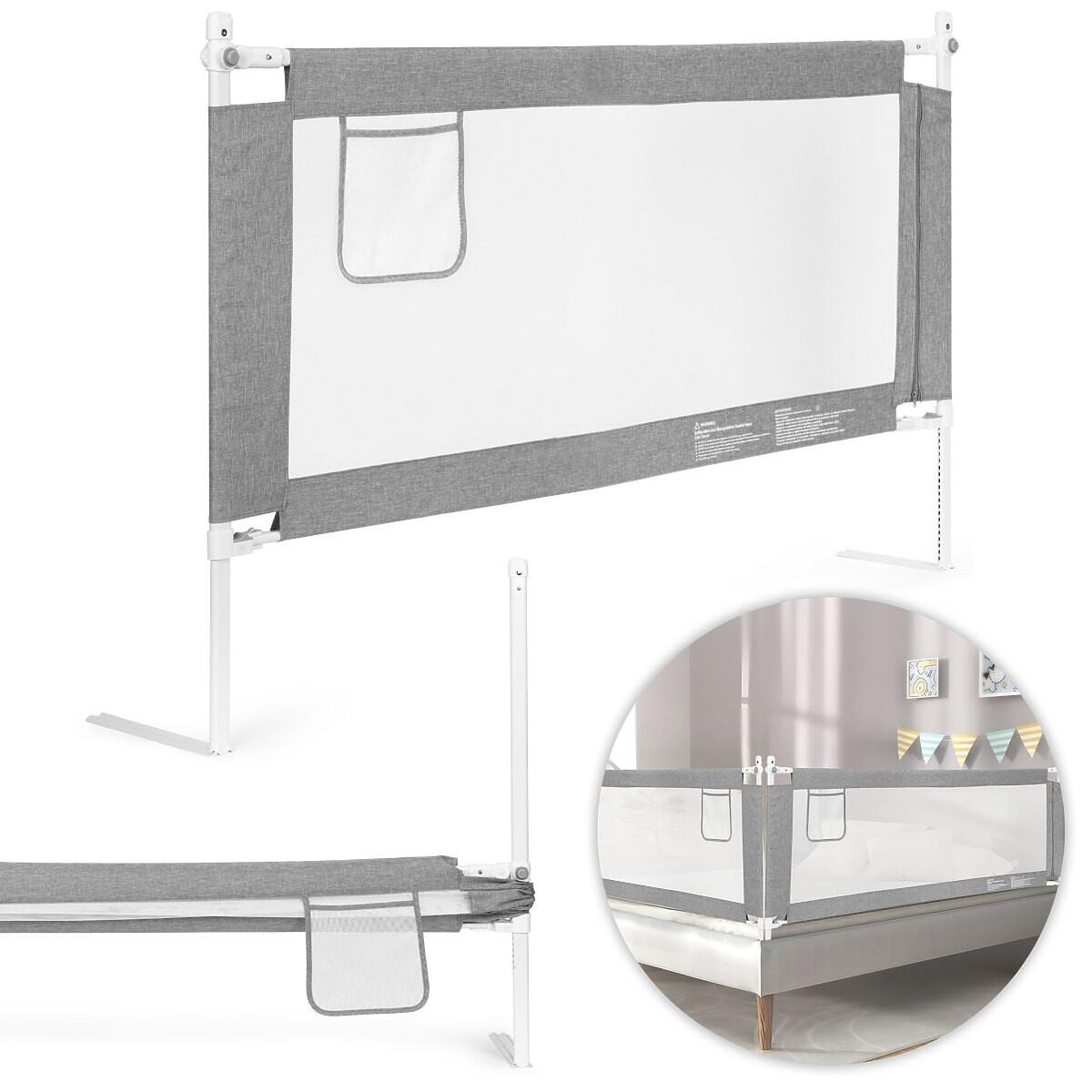 Ochranná zábrana na postel 150 cm ochrana pro děti ECOTOYS