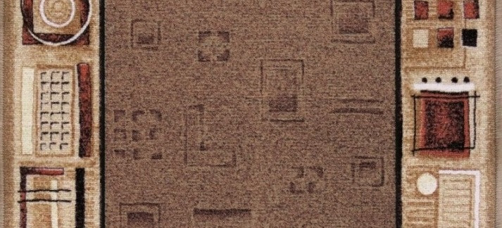 AKCE: 380x120 cm Protiskluzový běhoun na míru Jena 44 - obšitý ze všech stran, hnědá, chodba / předsíň, Associated Weavers