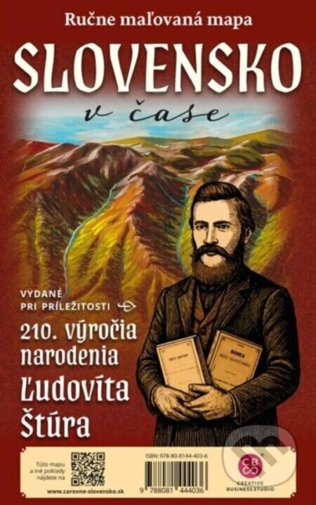 Slovensko v čase - ručne maľovaná mapa - CBS