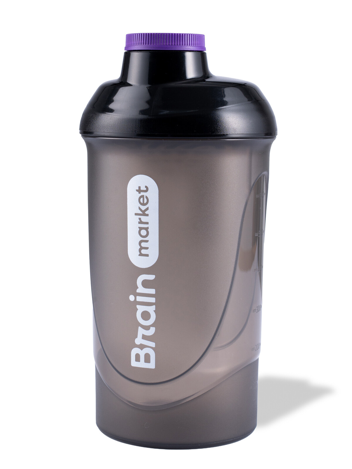 Černý plastový šejkr s logem BrainMarket