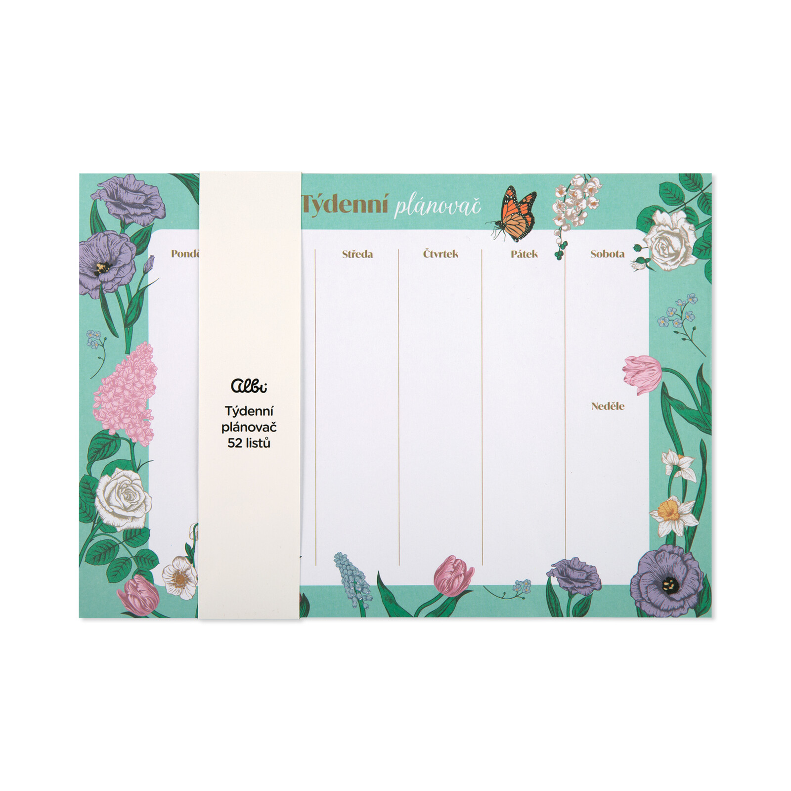 Týdenní plánovač - Zelené květiny Albi