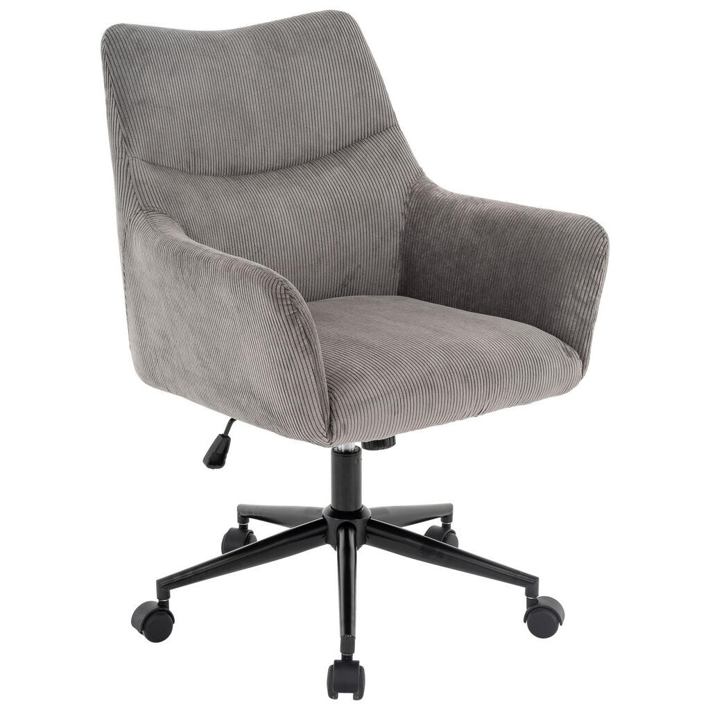 Carryhome OTOČNÁ ŽIDLE, manšestr, šedá, černá