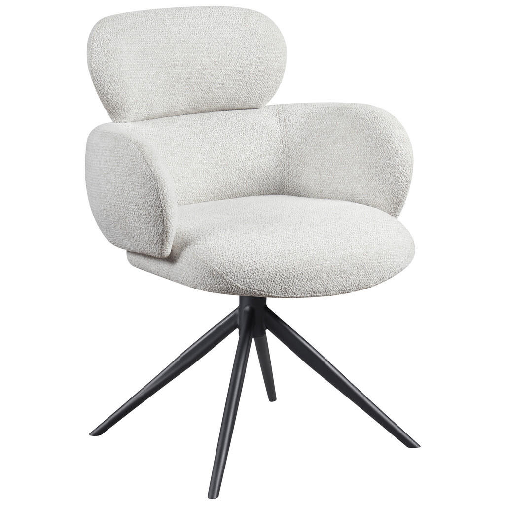 Novel ŽIDLE S PODRUČKAMI, železo, tkaná látka, krémová