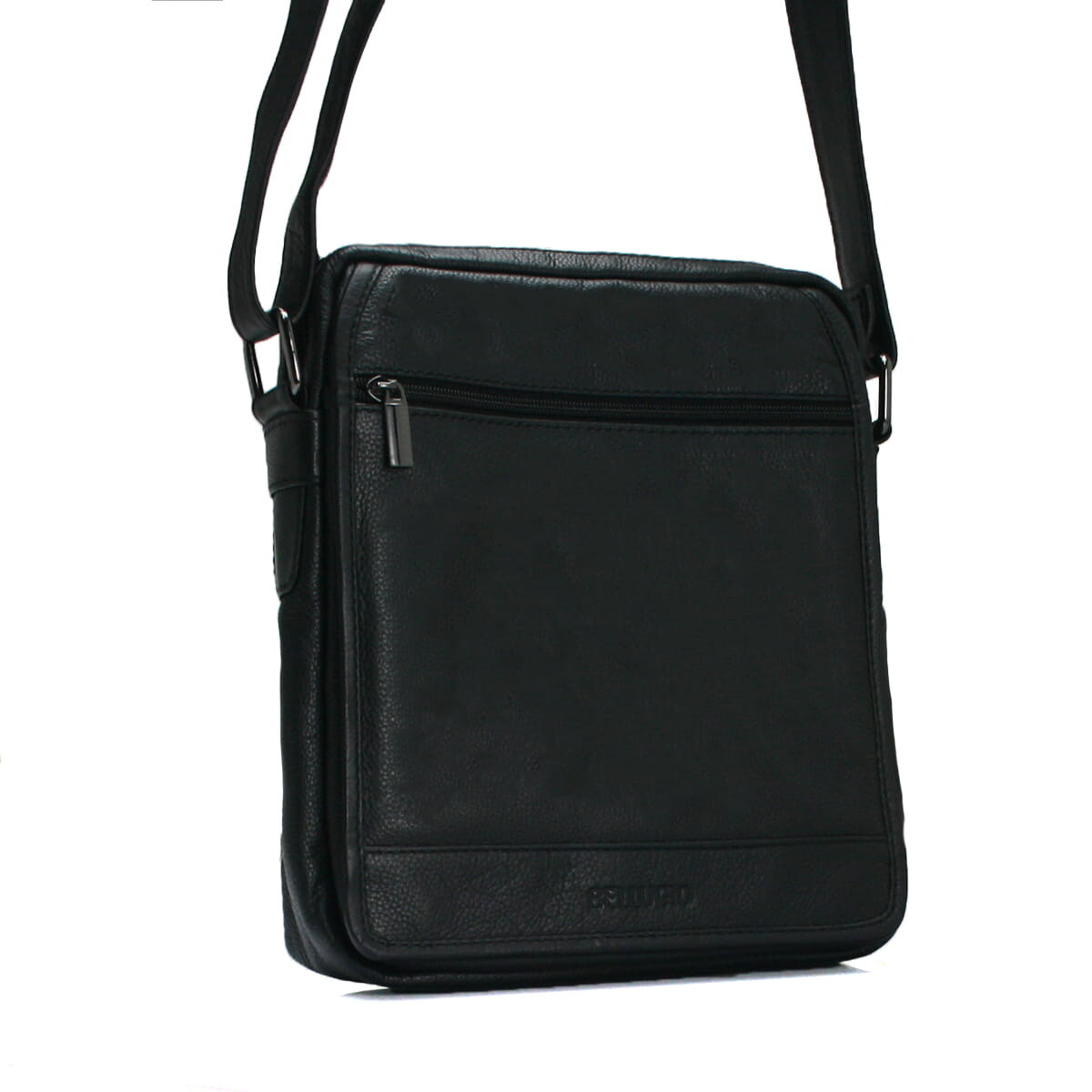 Pánská kožená crossbody taška černá - Bellugio Hayes černá