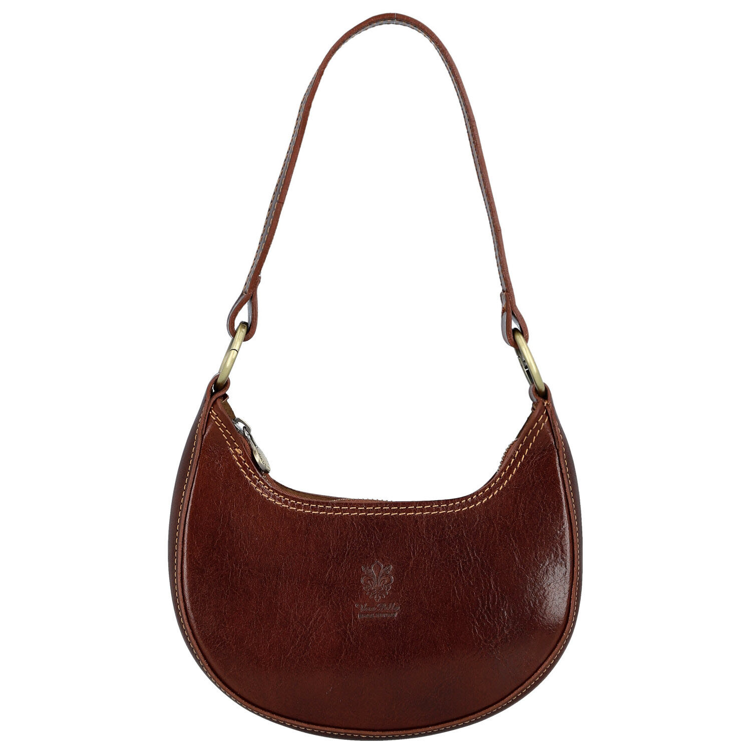 Dámská kožená kabelka na rameno hnědá - Delami Vera Pelle Fidelie hnědá