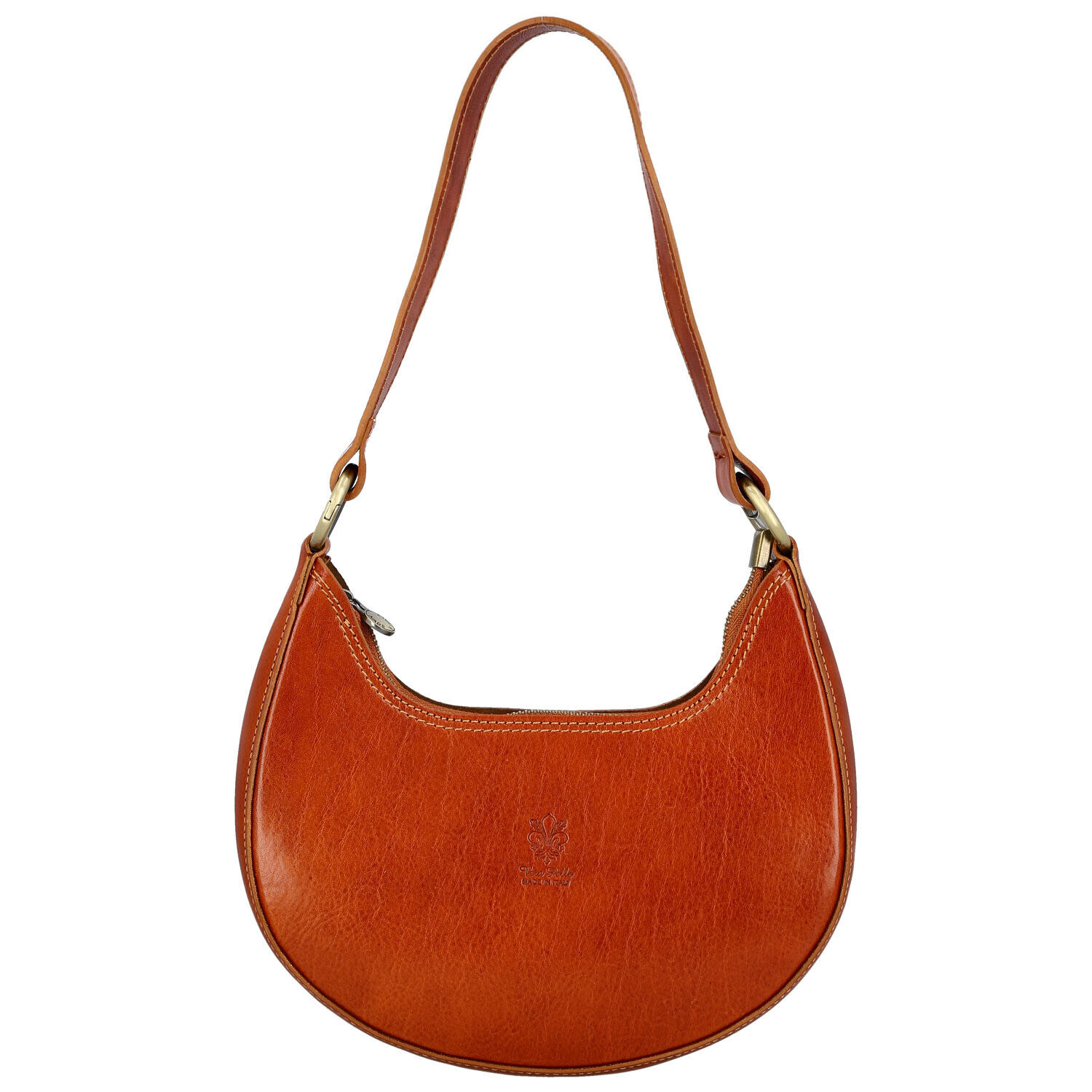 Dámská kožená kabelka na rameno koňaková - Delami Vera Pelle Anissa koňak