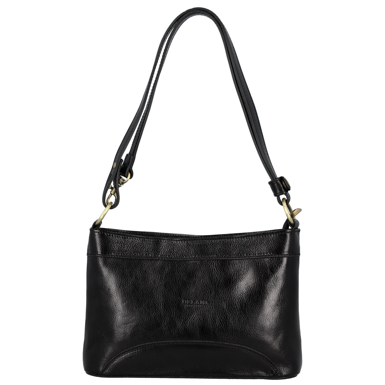 Dámská kožená kabelka na rameno černá - Delami Vera Pelle Kilveri černá