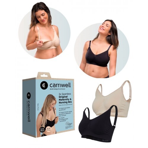 Carriwell Duo pack Original těhotenská a kojicí podprsenka 2ks černá+béžová L