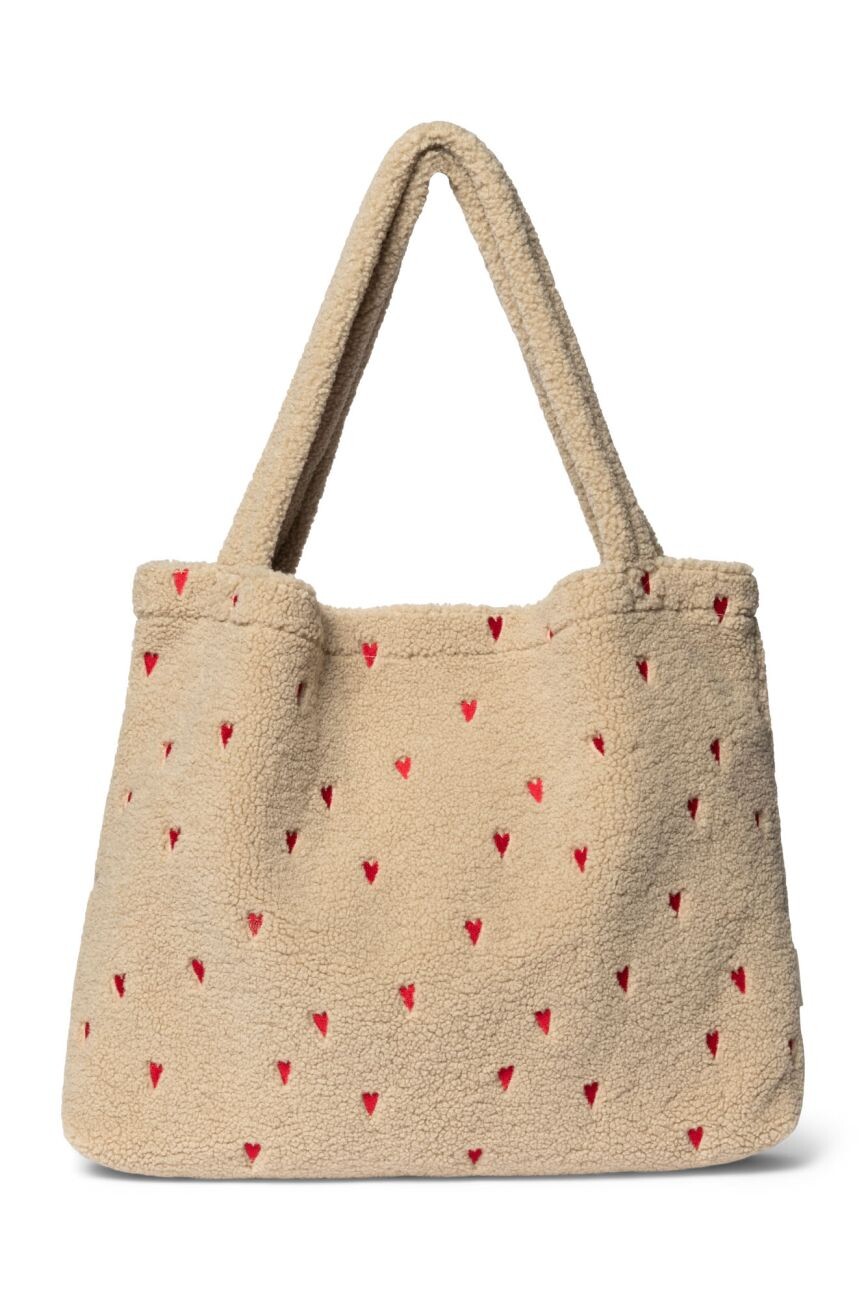 STUDIO NOOS Teddy Hearts Mom Bag l Ecru Hearts