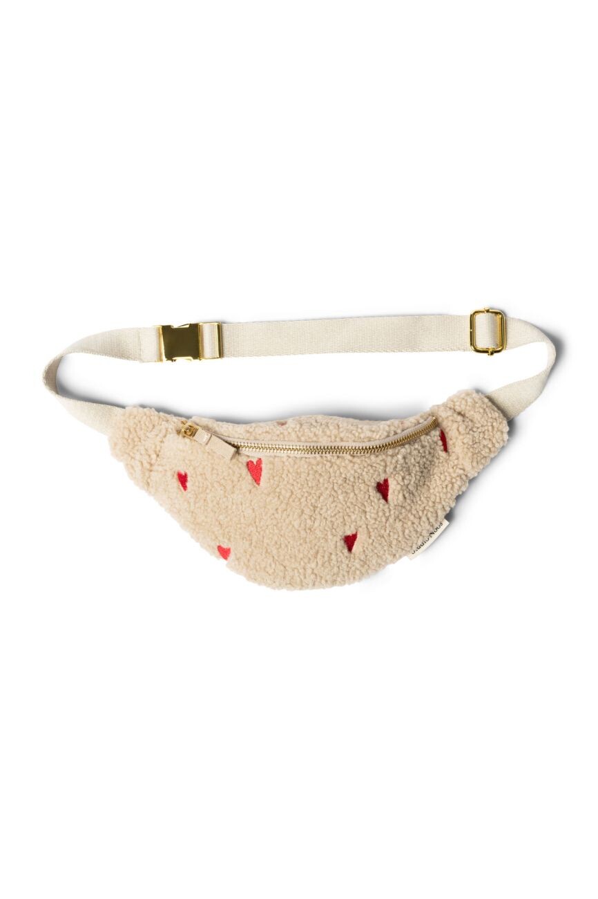 STUDIO NOOS Teddy Hearts Mini Fanny Pack - kabelka l Ecru Hearts