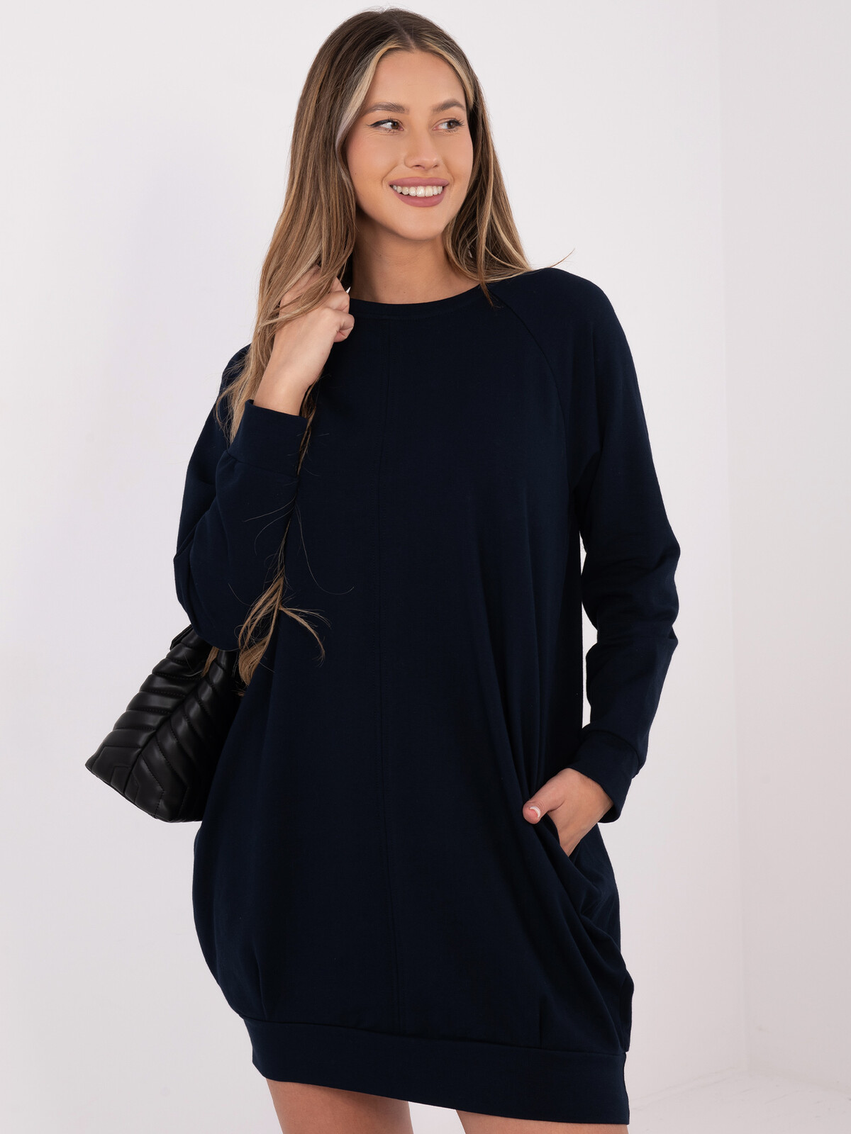 Tmavě modré mikinové šaty