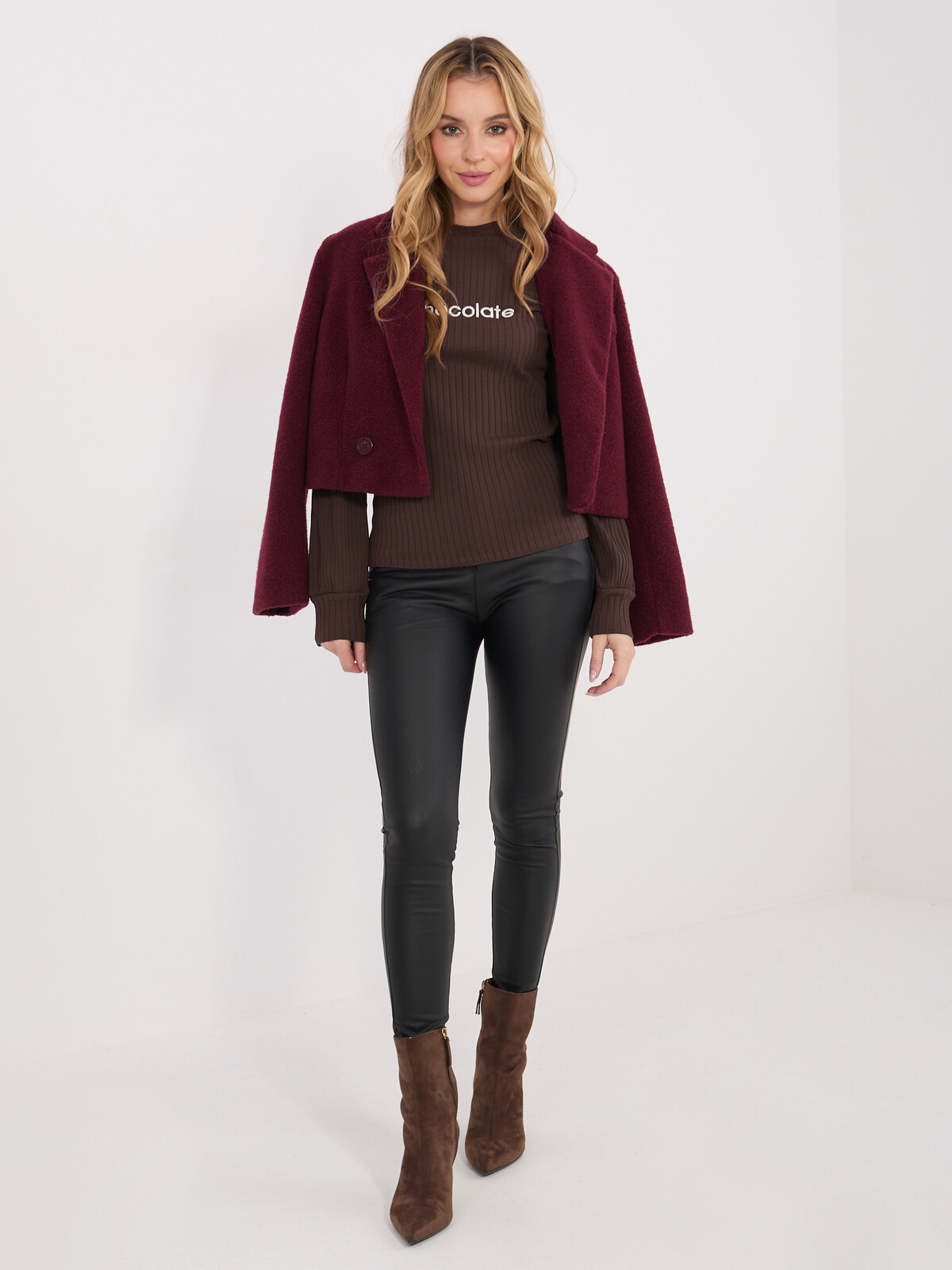 Jednobarevná hnědá halenka