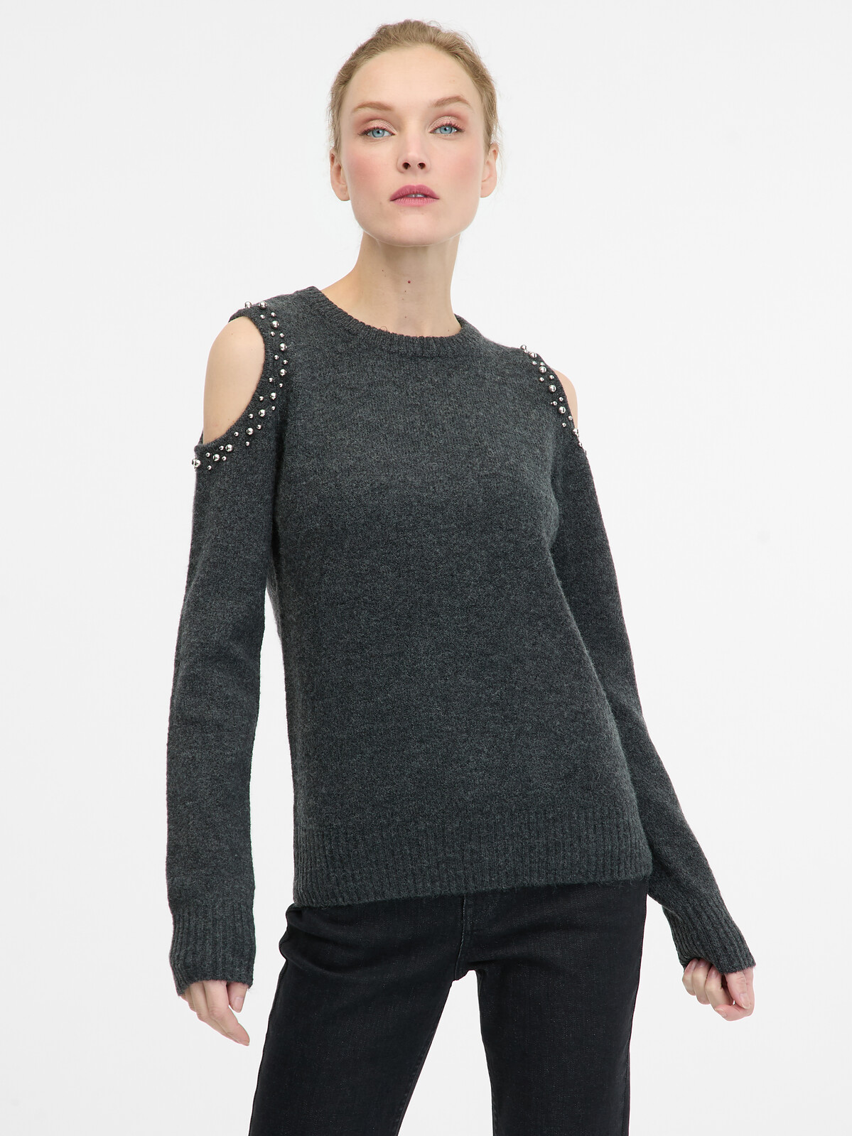 Tmavě šedý dámský svetr ORSAY