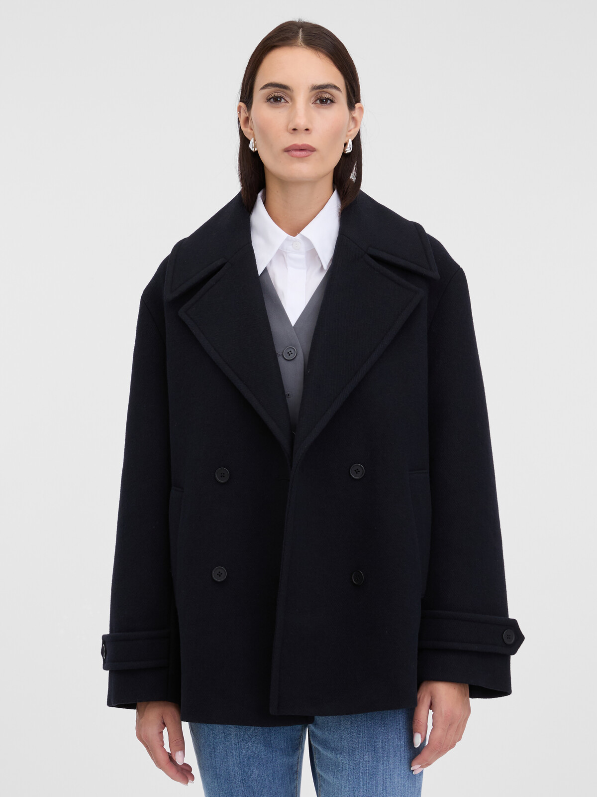 Černý dámský krátký kabát ORSAY