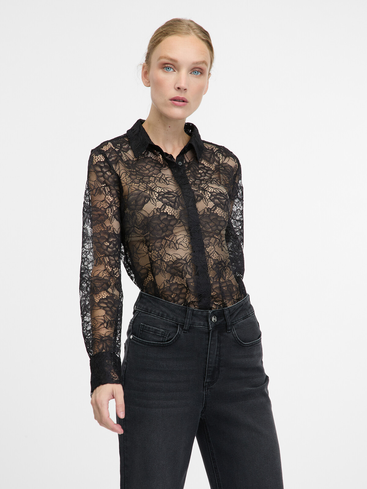 Černá krajková halenka ORSAY