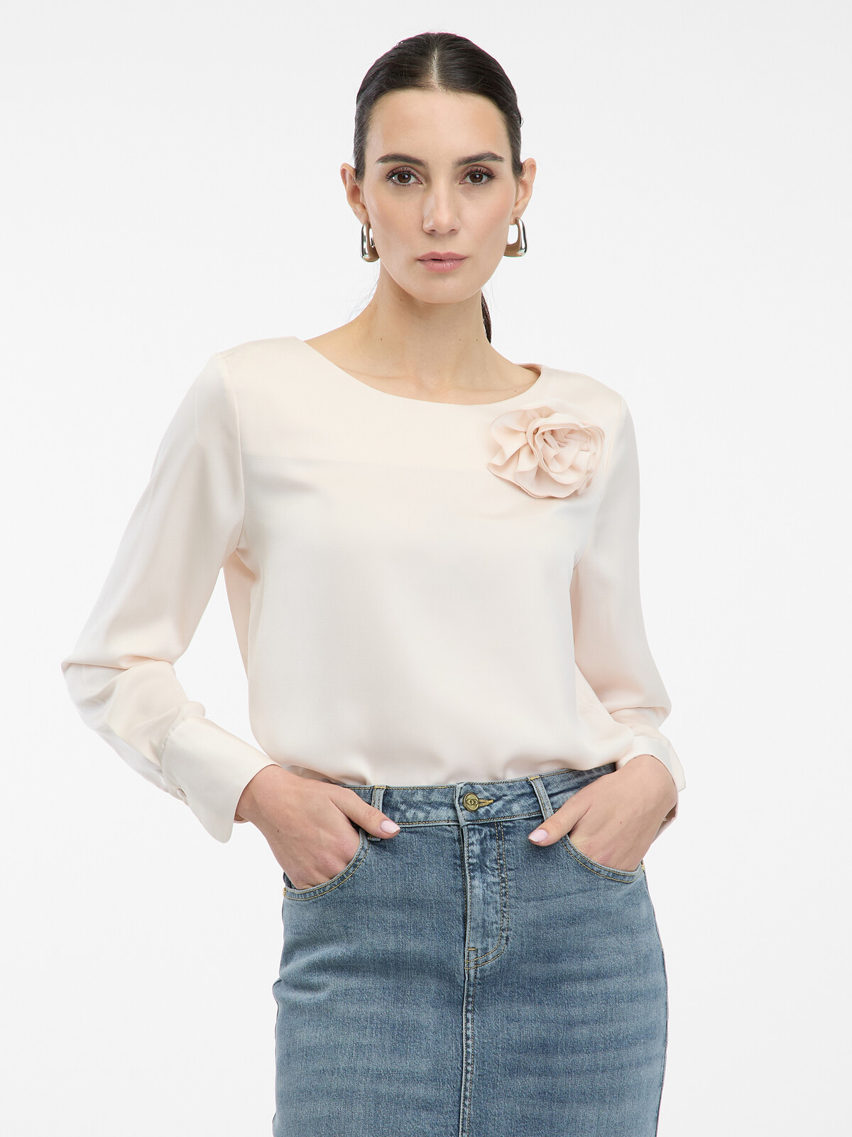 Světle růžová halenka s aplikací ORSAY