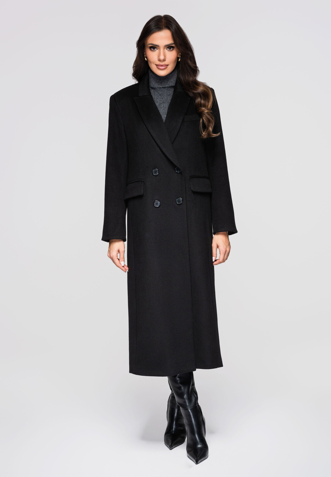 Edoti Women's long wool coat LARICA OW-COLC-0100 v4