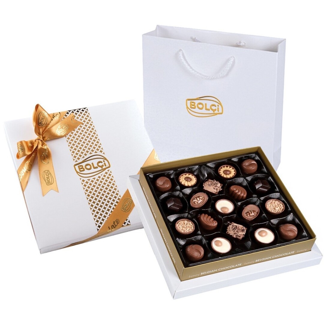 BOLCI Diamond White Box - Mix pralinek s dárkovou taškou 215 g