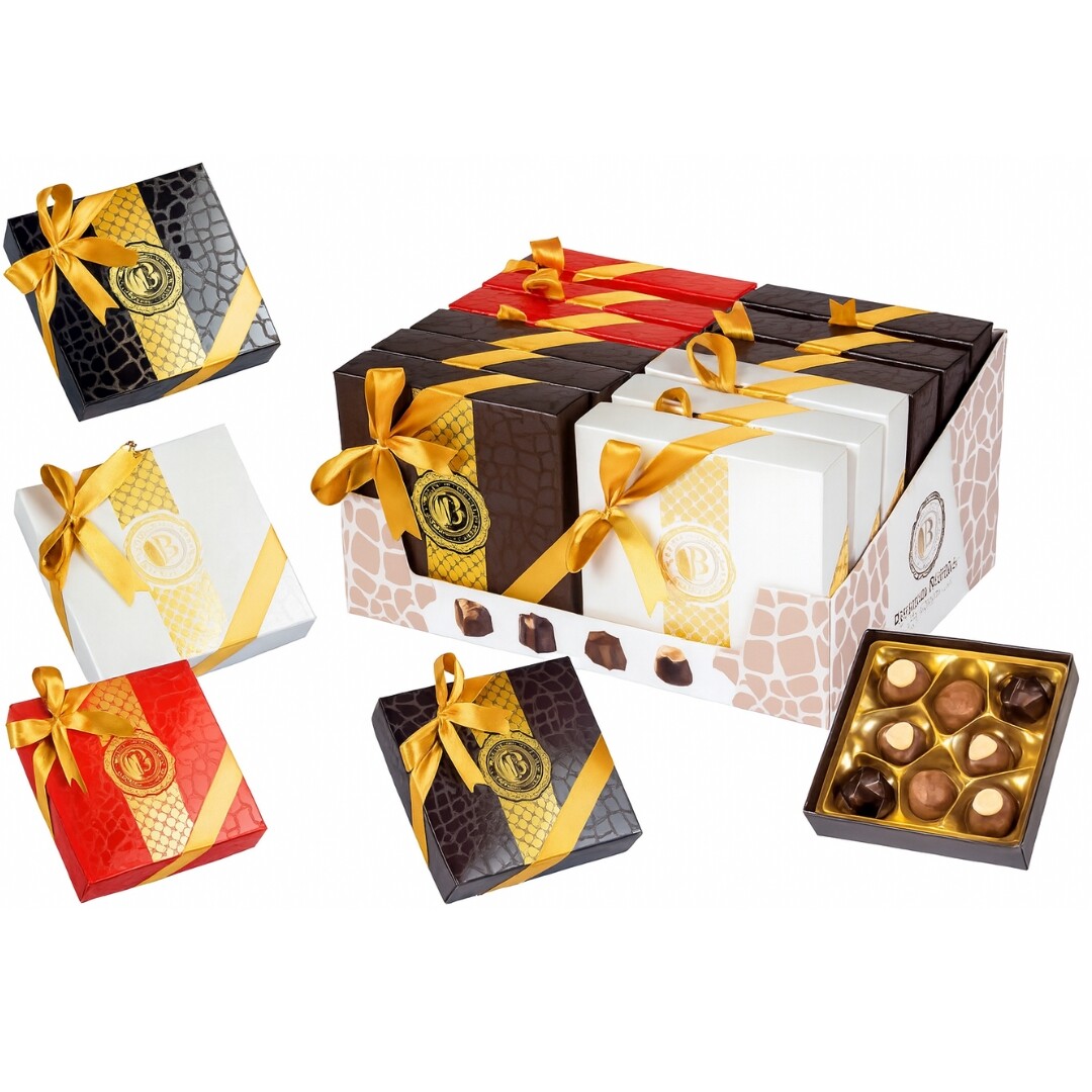 BOLCI Diamond Boutique - Výběr luxusních pralinek v dárkovém balení s mašlí 96 g