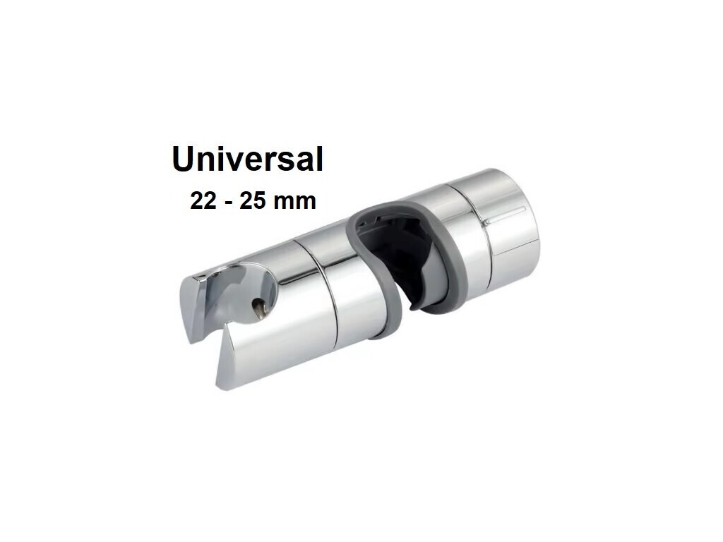 Eco produkty Náhradní posuvný držák ke sprchové tyči UNIVERSÁLNÍ - pro průměry tyčí 22 - 25 mm - Instalace možná přímo na sprchovou tyč bez demontáže