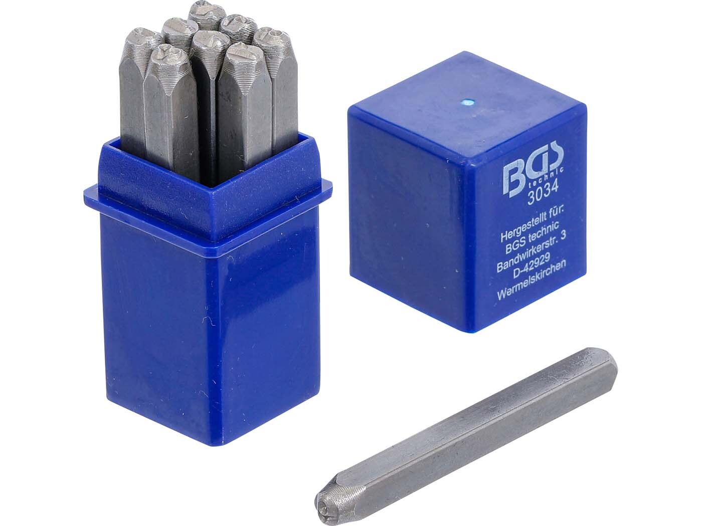 BGS technic Sada číslicových raznic 4 mm DIN1451, 9 dílů