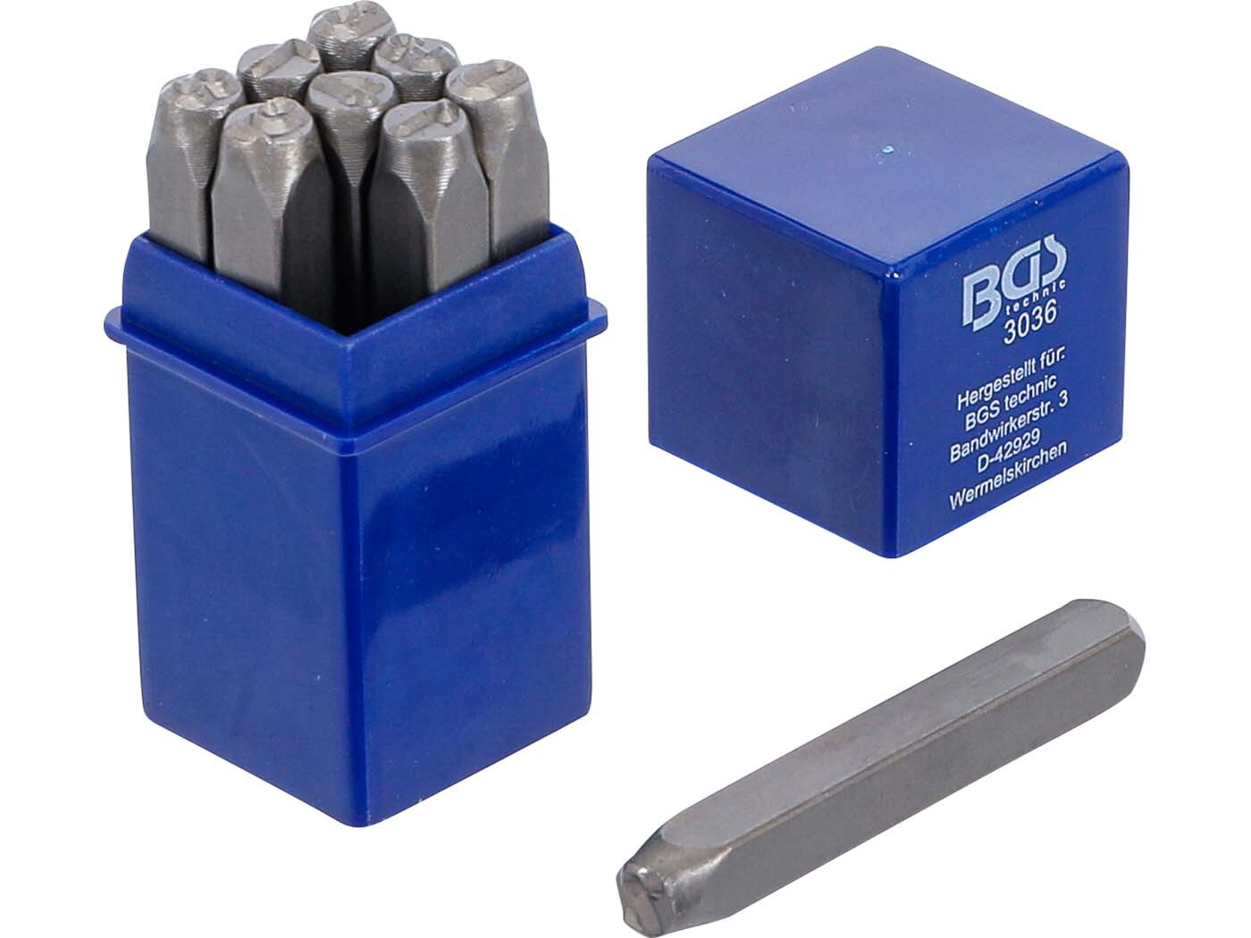 BGS technic Sada raznic číslic 6 mm DIN 1451, 9dílná