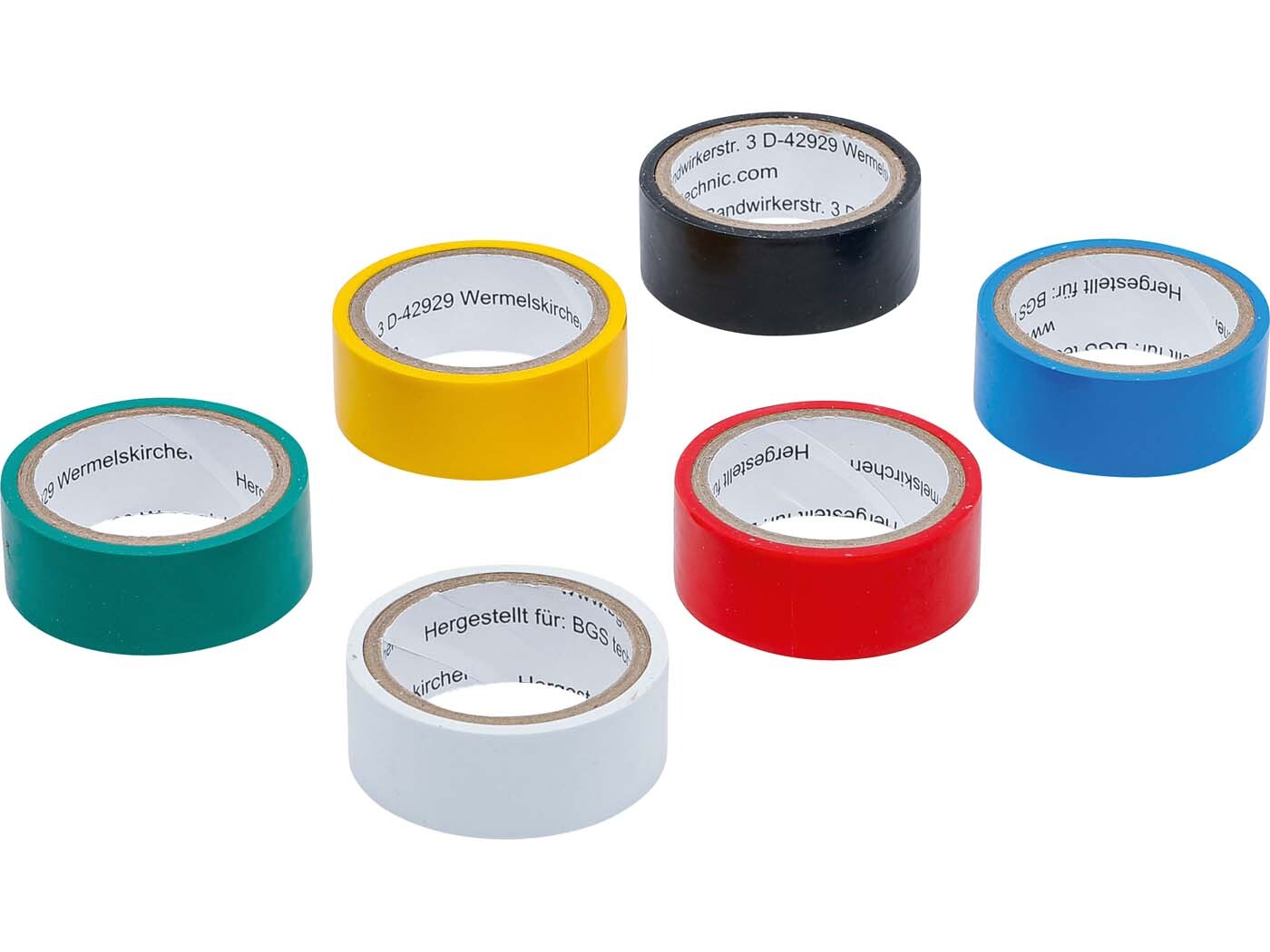BGS technic Sada izolačních pásek PVC, 6dílná, různé barvy