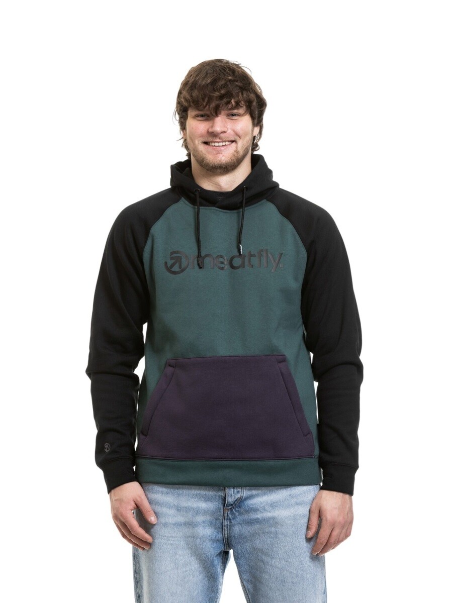 Pánská technická mikina meatfly gravel zelená/fialová s