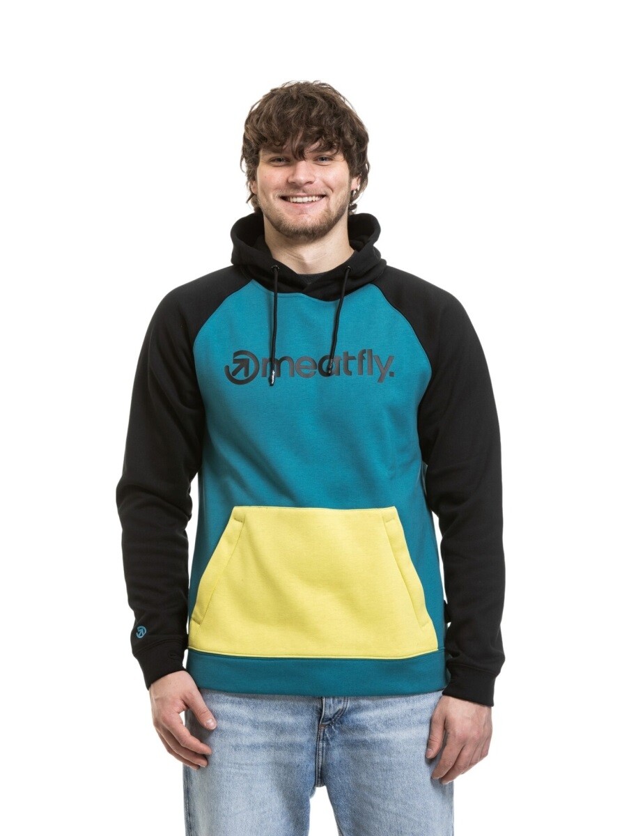 Pánská technická mikina meatfly gravel modrá/žlutá s
