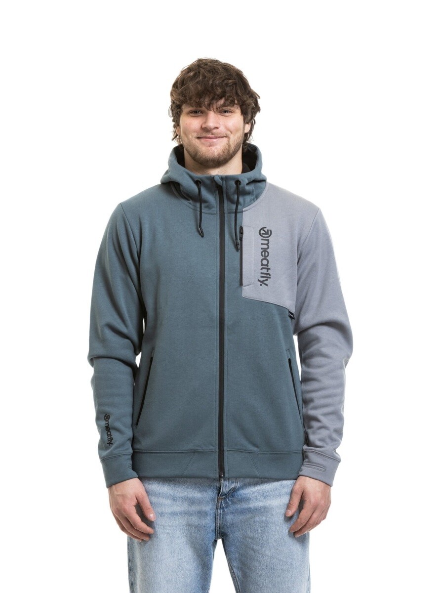 Pánská technická mikina meatfly lightyear modrošedá/šedá s