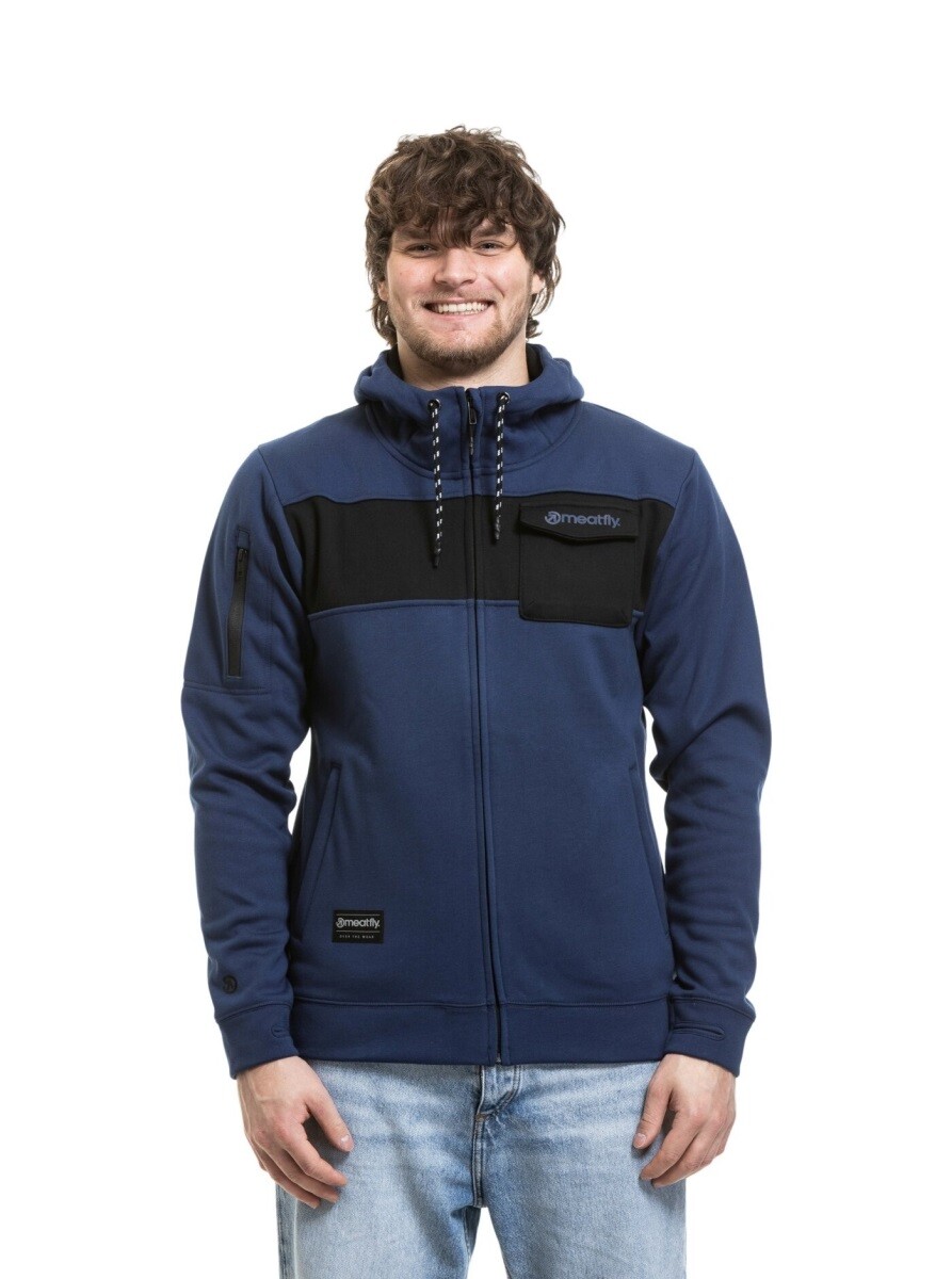 Pánská technická mikina meatfly josh tmavě modrá/černá s